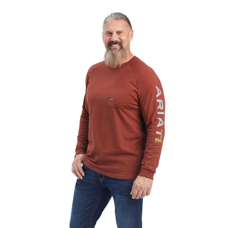 Ariat T-Shirts Herren - Rebar Cotton Strong Graphic Braun ( CWEJG-6049 )